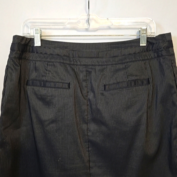 Talbots, Skirt, Sz 14, Black, Silver, Striped, Pockets, Buttons, Cotton, Linen - Picture 10 of 11